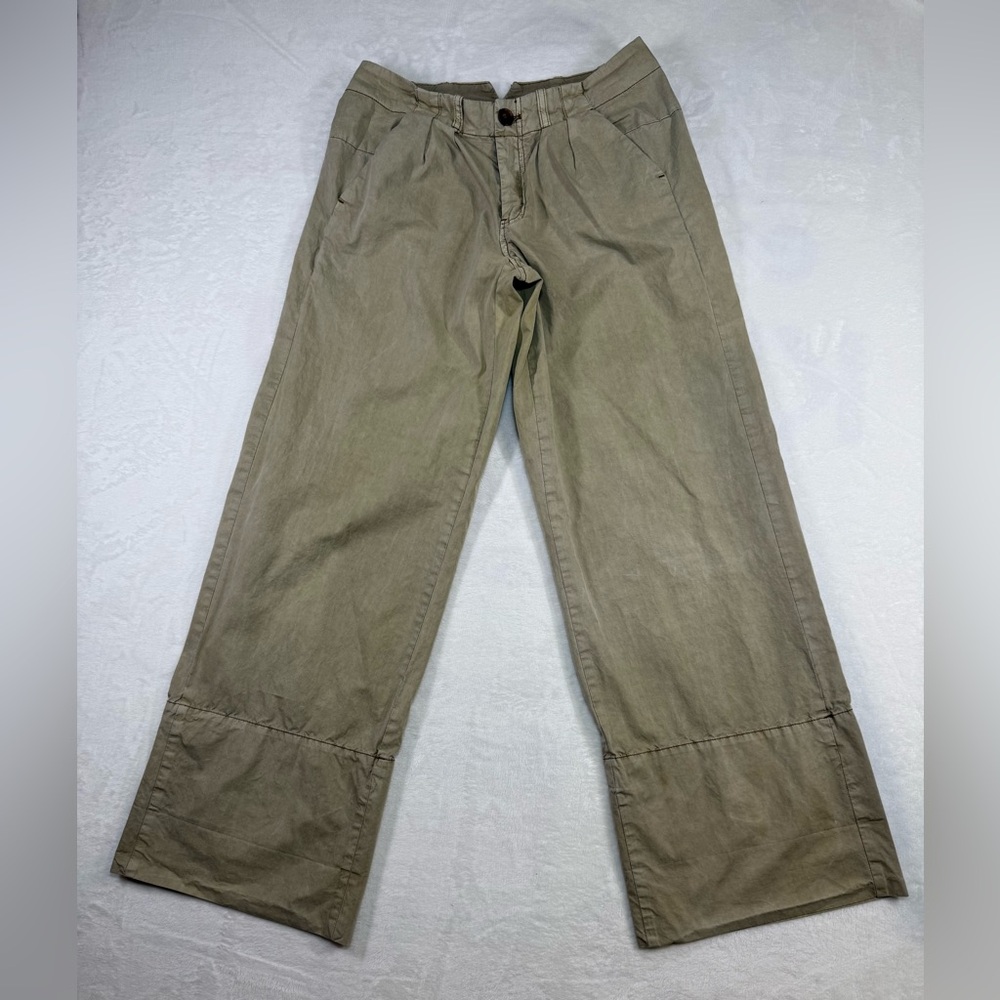 Gorpcore Free people Wide Leg beige green utility pants size 4 boho